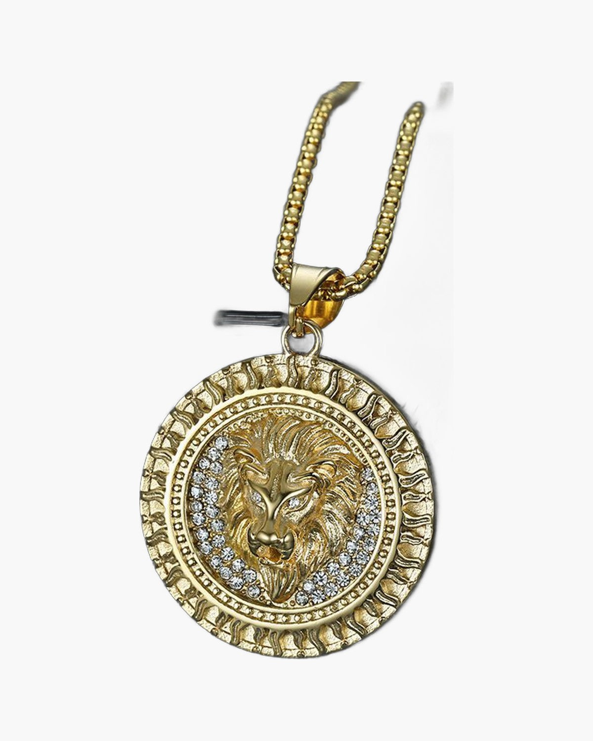 Lion Head Medallion Pendant Necklace view 6