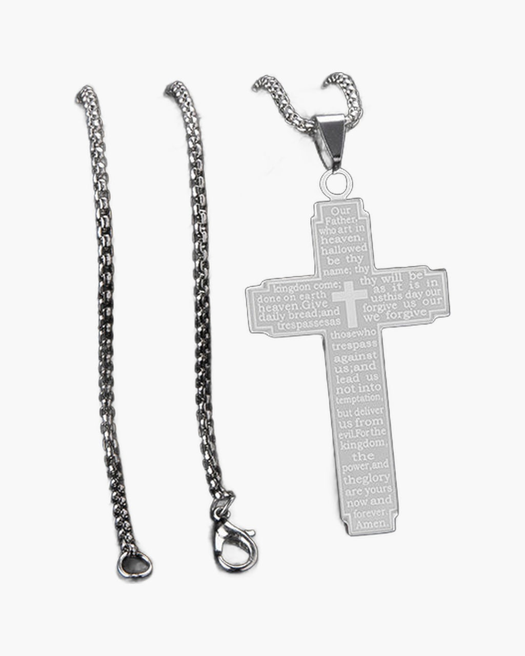 Lord's Prayer Cross Pendant Necklace view 9