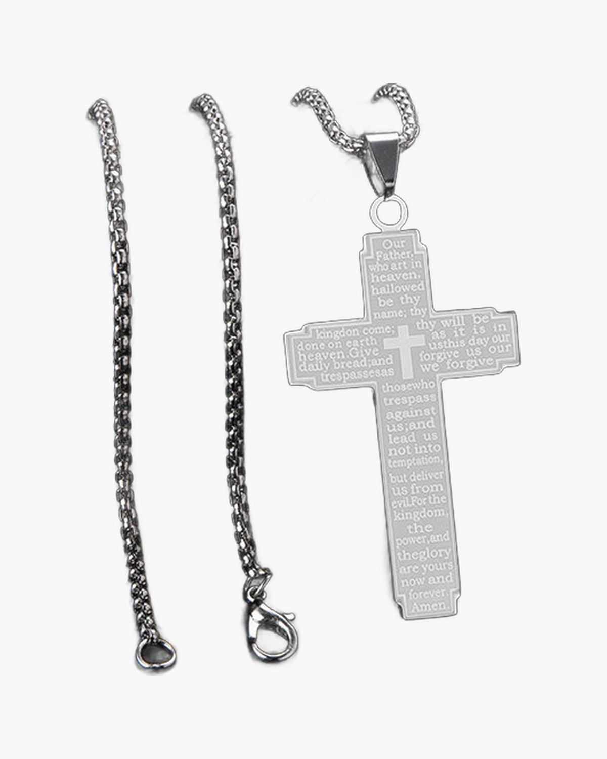 Lord's Prayer Cross Pendant Necklace view 9