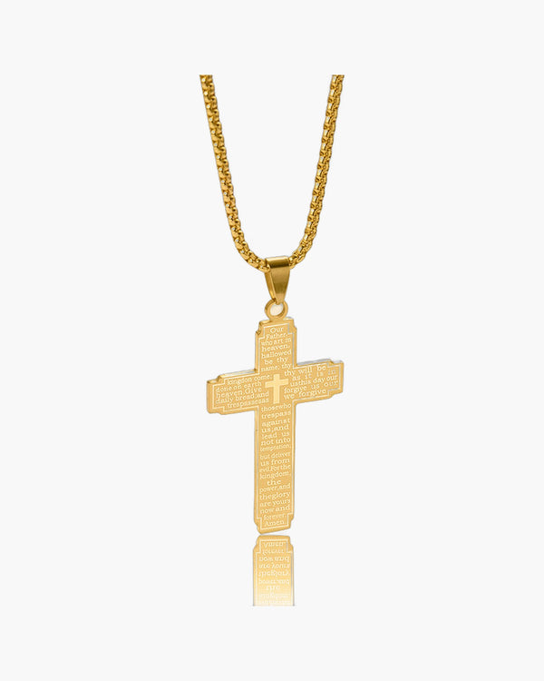 Lord's Prayer Cross Pendant Necklace view 8
