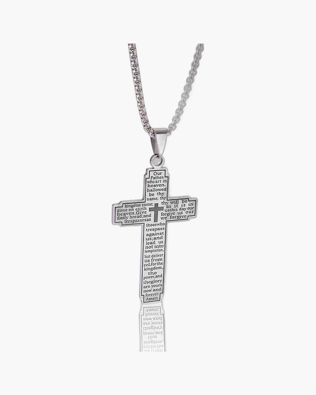 Lord's Prayer Cross Pendant Necklace view 5