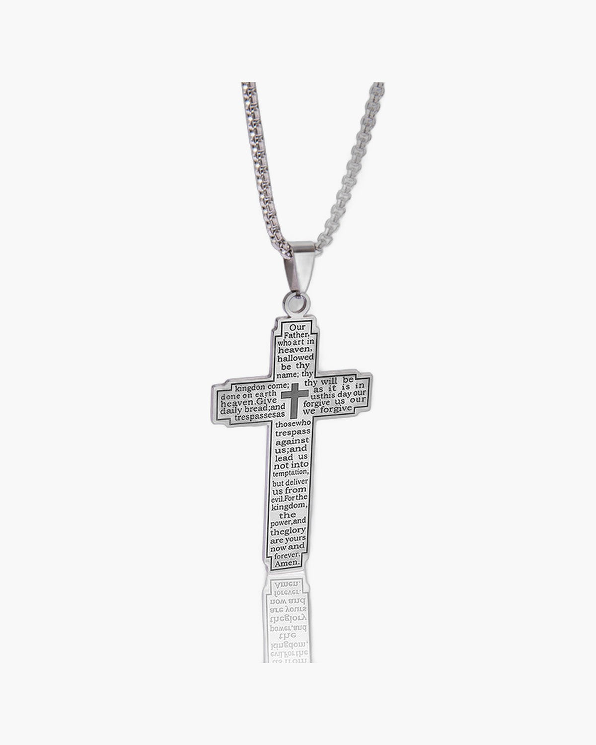 Lord's Prayer Cross Pendant Necklace view 5