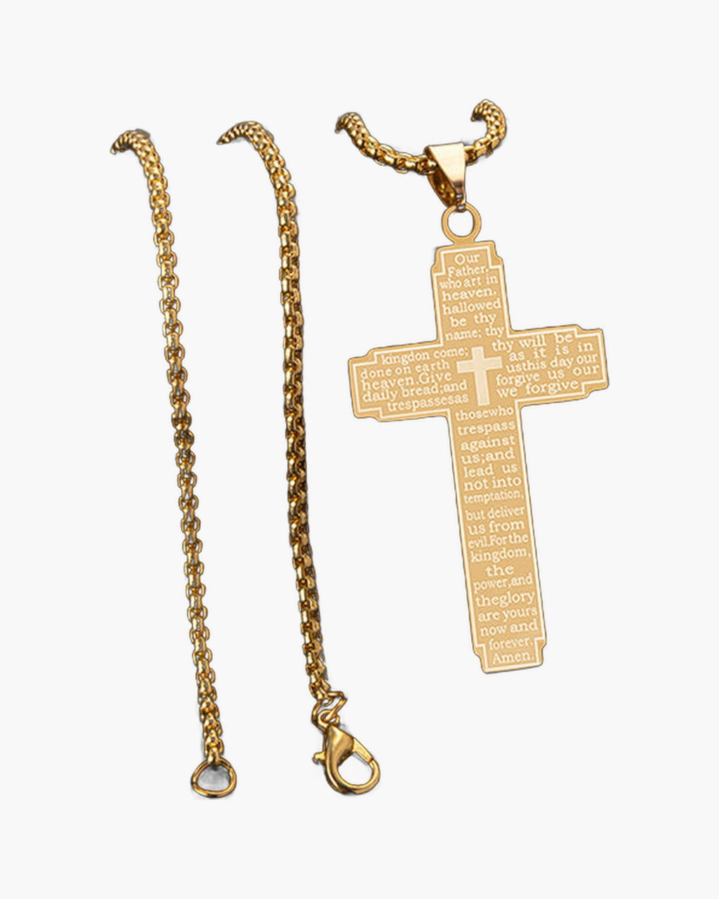 Lord's Prayer Cross Pendant Necklace view 2