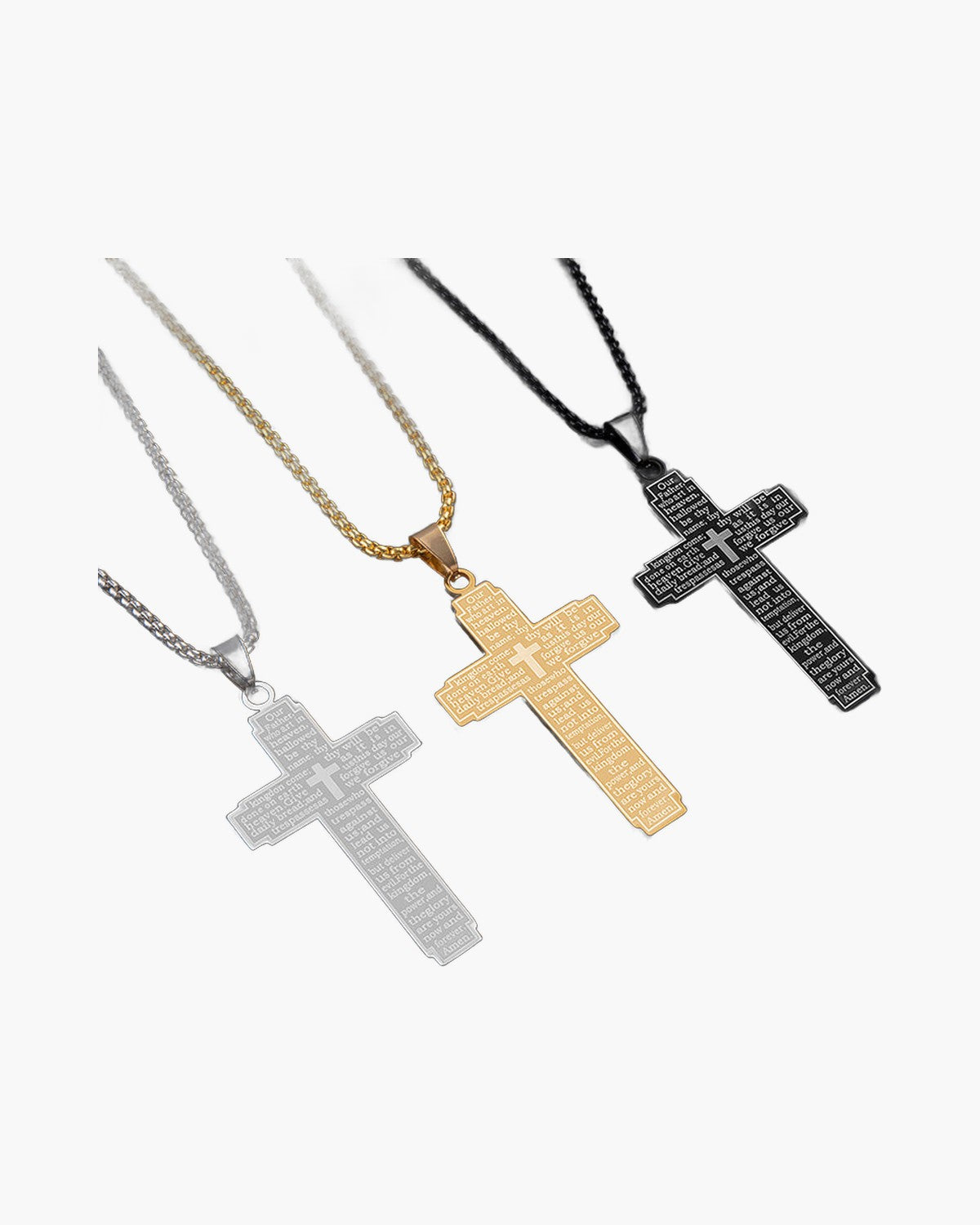 Lord's Prayer Cross Pendant Necklace view 6