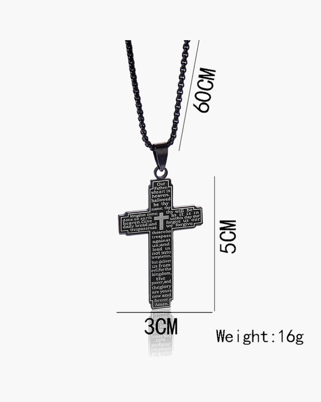 Lord's Prayer Cross Pendant Necklace view 8