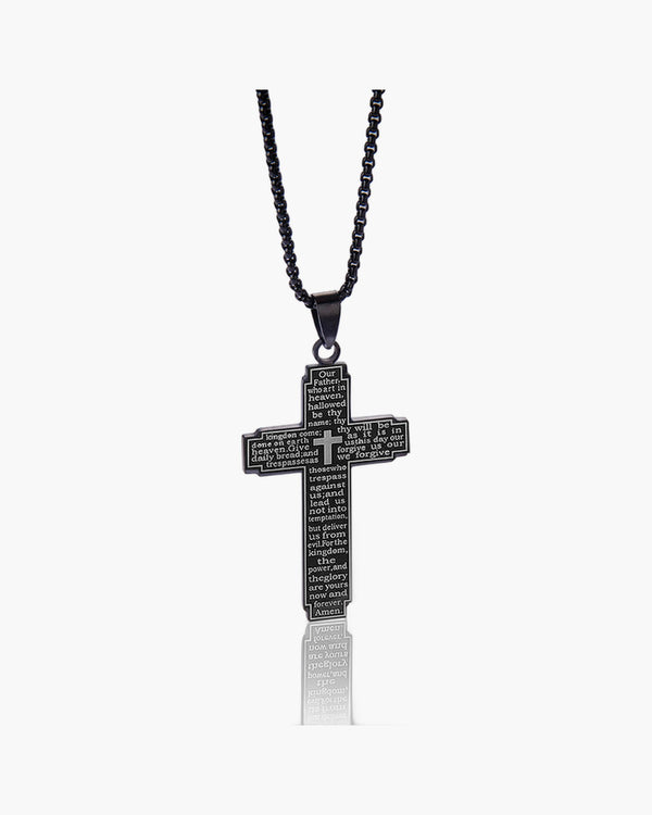 Lord's Prayer Cross Pendant Necklace view 7