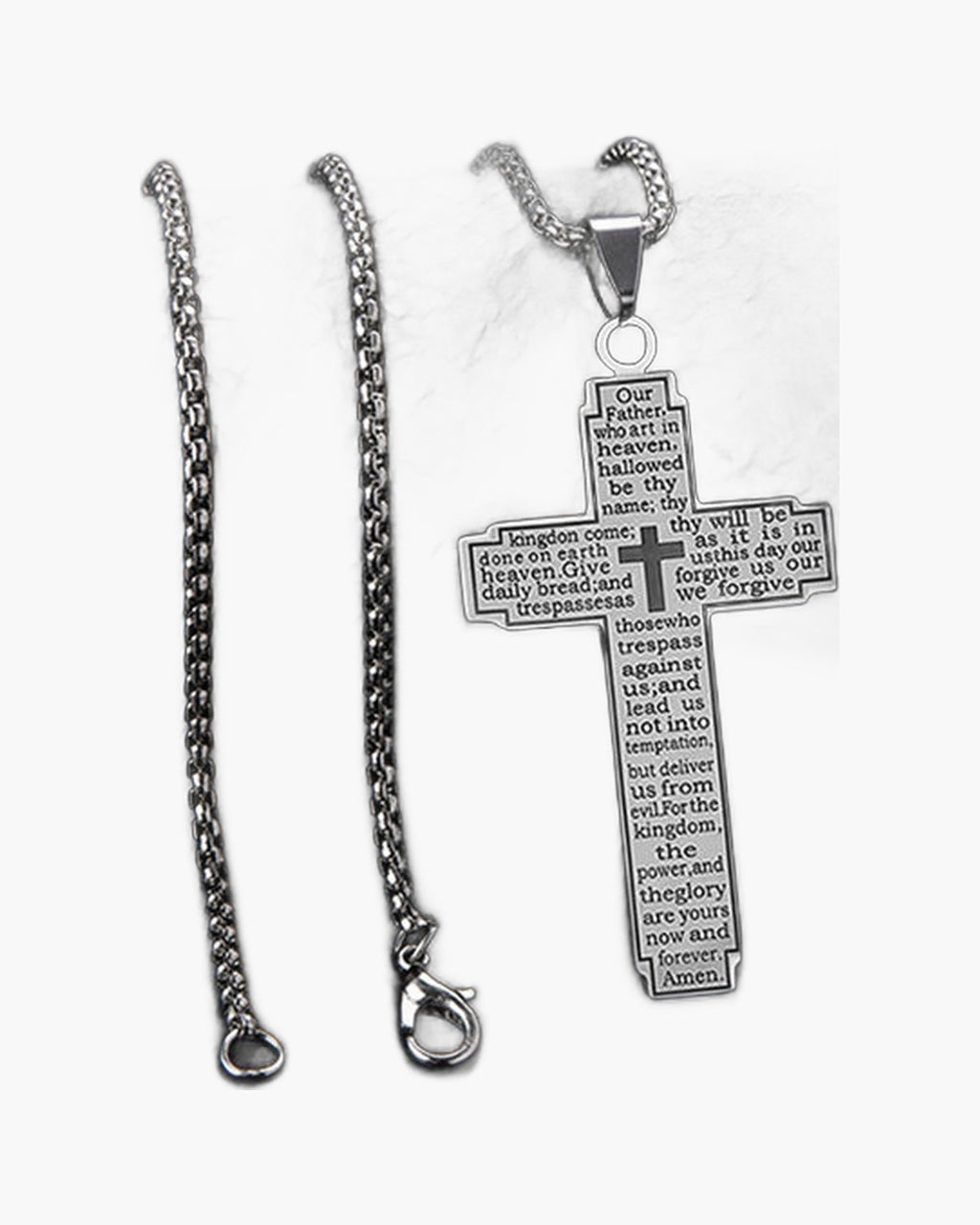 Lord's Prayer Cross Pendant Necklace view 4