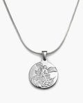 Marco Maveri Archangel Medallion Snake Chain Necklace, Silver