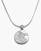 Marco Maveri Archangel Medallion Snake Chain Necklace, Silver