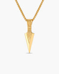 Marco Maveri Arrowhead Pendant Wheat Chain Necklace, Gold