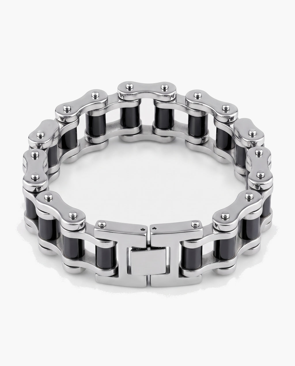 Marco Maveri Bicycle Chain Link Bracelet, Black / Silver