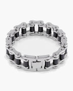 Marco Maveri Bicycle Chain Link Bracelet, Black / Silver