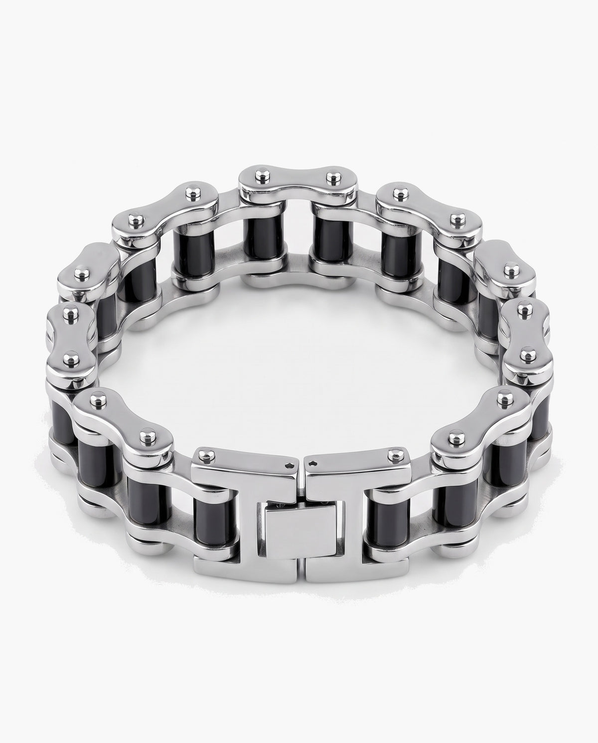 Marco Maveri Bicycle Chain Link Bracelet, Black / Silver