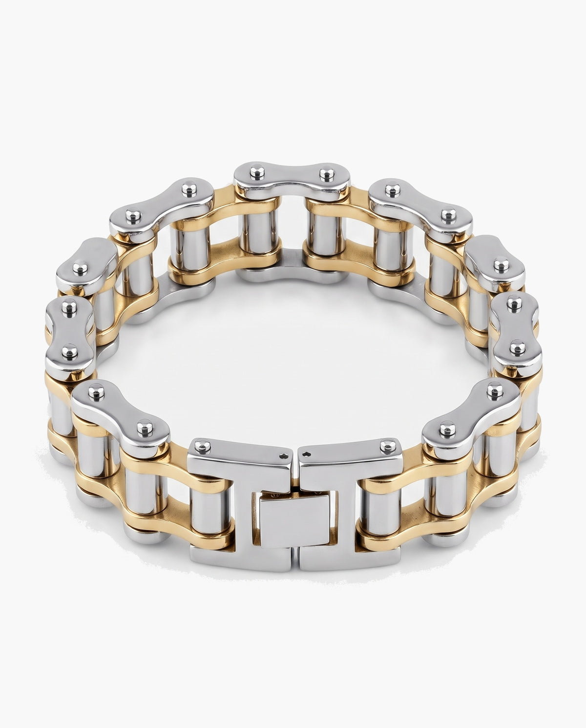 Marco Maveri Bicycle Chain Link Bracelet, Silver / Gold