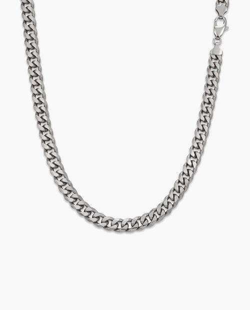 Marco Maveri Bold Cuban Link Chain in Titanium Steel, Silver
