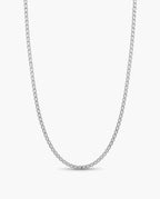 Marco Maveri Box Chain Necklace in Titanium Steel, Silver