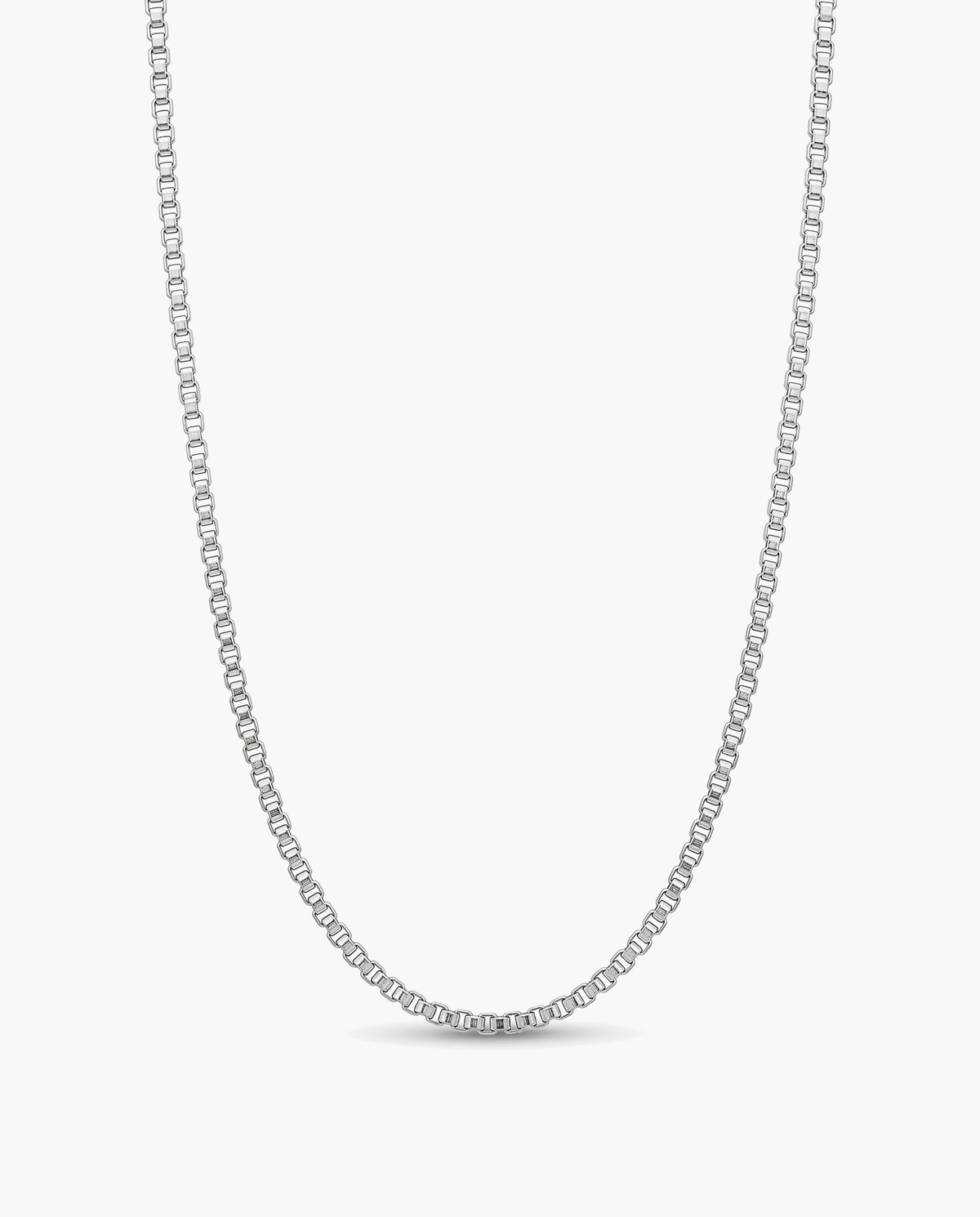 Marco Maveri Box Chain Necklace in Titanium Steel, Silver
