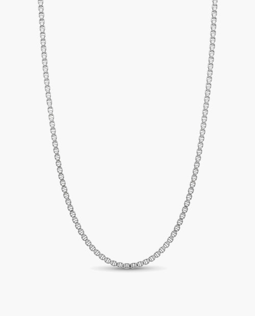Marco Maveri Box Chain Necklace in Titanium Steel, Silver