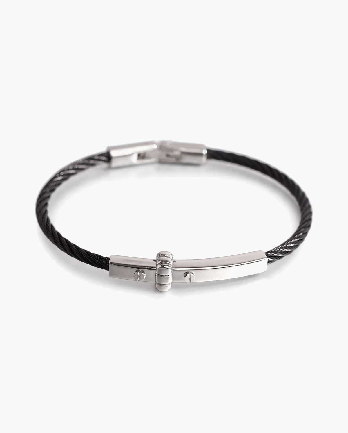 Marco Maveri Cable Bracelet with Bar Detail, Black