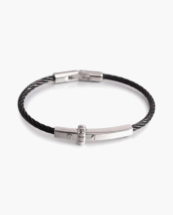 Marco Maveri Cable Bracelet with Bar Detail, Black