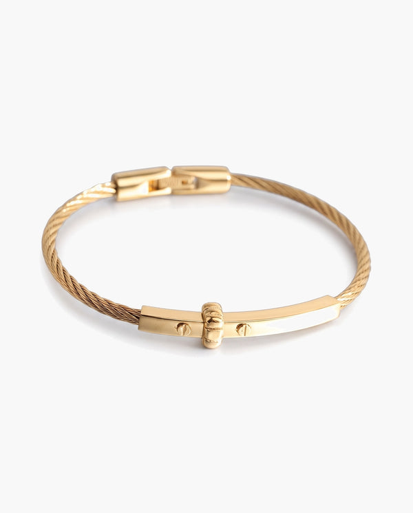 Marco Maveri Cable Bracelet with Bar Detail, Gold