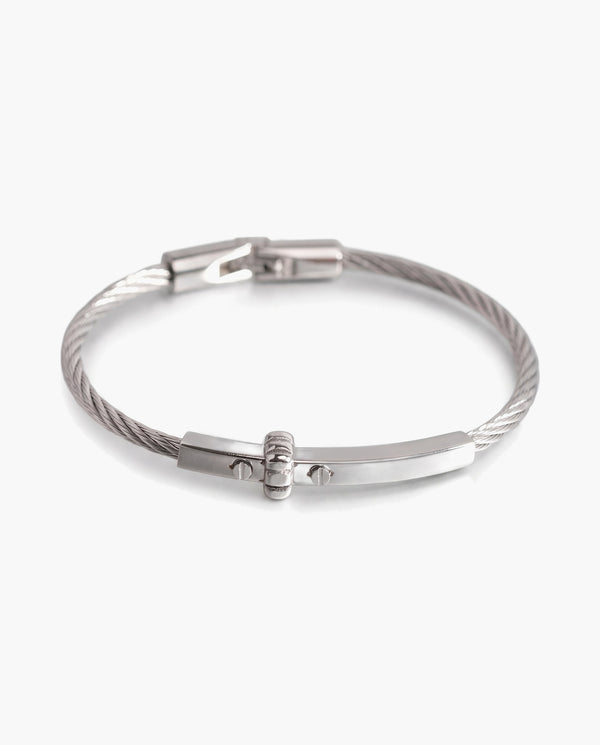 Marco Maveri Cable Bracelet with Bar Detail, Silver