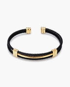 Marco Maveri Cable Cuff Bracelet, Black / Gold
