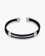 Marco Maveri Cable Cuff Bracelet, Black / Silver