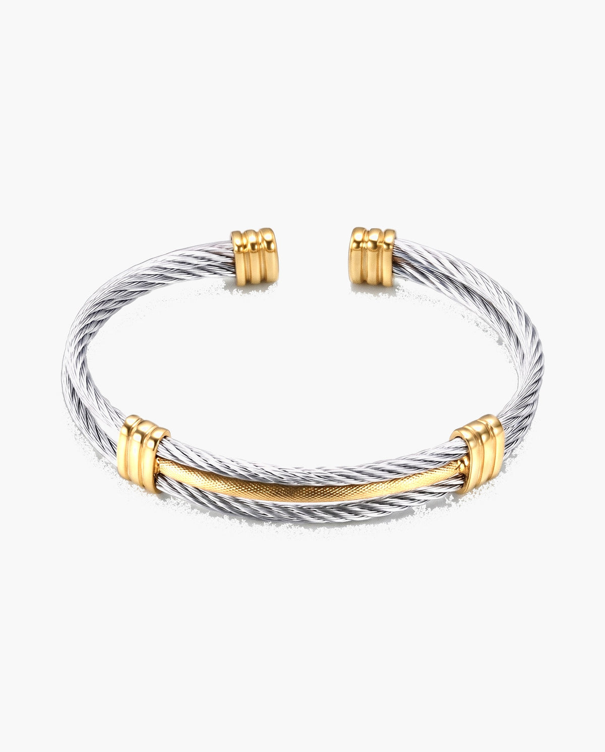 Marco Maveri Cable Cuff Bracelet, Silver / Gold