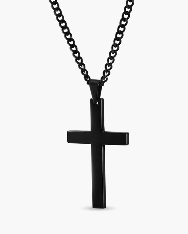 Marco Maveri Classic Cross Pendant Necklace, Black