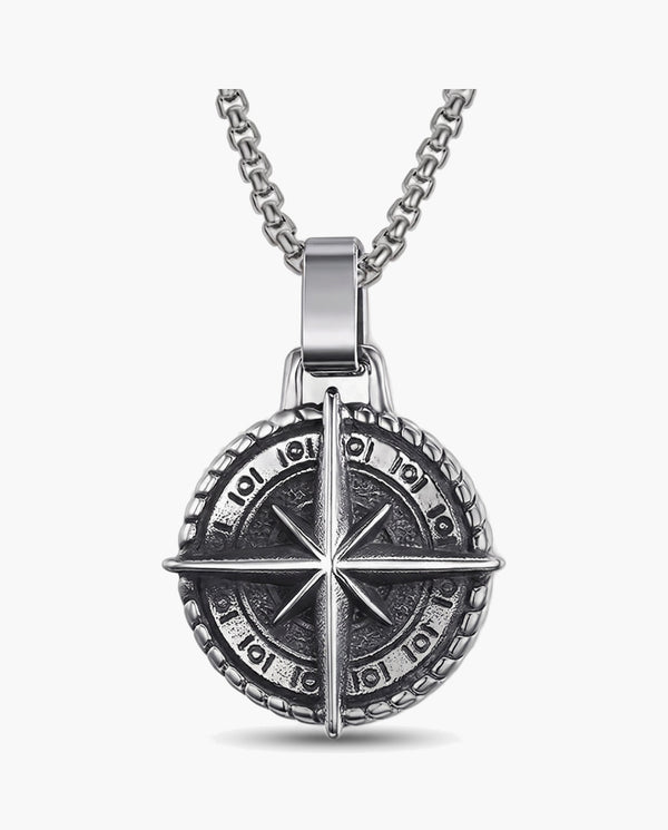 Marco Maveri Compass Pendant Necklace, Silver