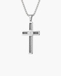 Marco Maveri Cross Pendant Necklace with Cable Inlay, Silver