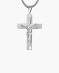 Marco Maveri Crucifix Pendant Necklace in Titanium Steel, Silver