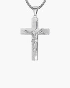 Marco Maveri Crucifix Pendant Necklace in Titanium Steel, Silver