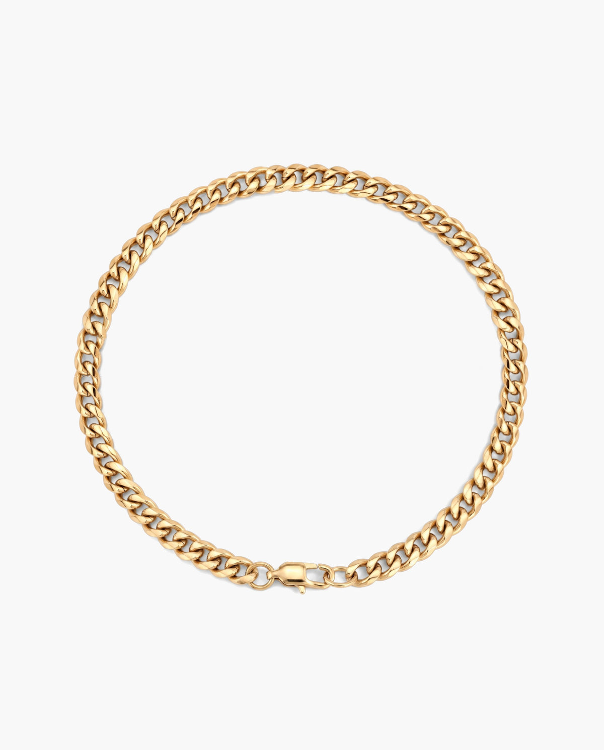 Marco Maveri Cuban Link Bracelet in Stainless Steel, Gold, 4 mm wide