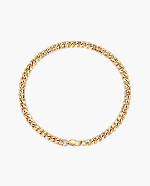Marco Maveri Cuban Link Bracelet in Stainless Steel, Gold, 4 mm wide