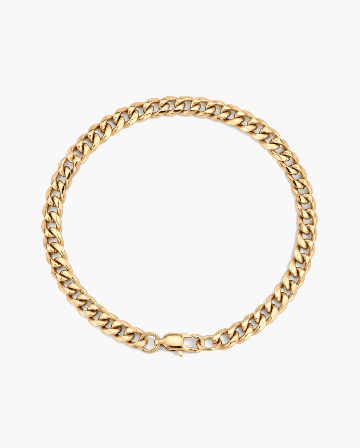 Marco Maveri Cuban Link Bracelet in Stainless Steel, Gold, 5 mm wide