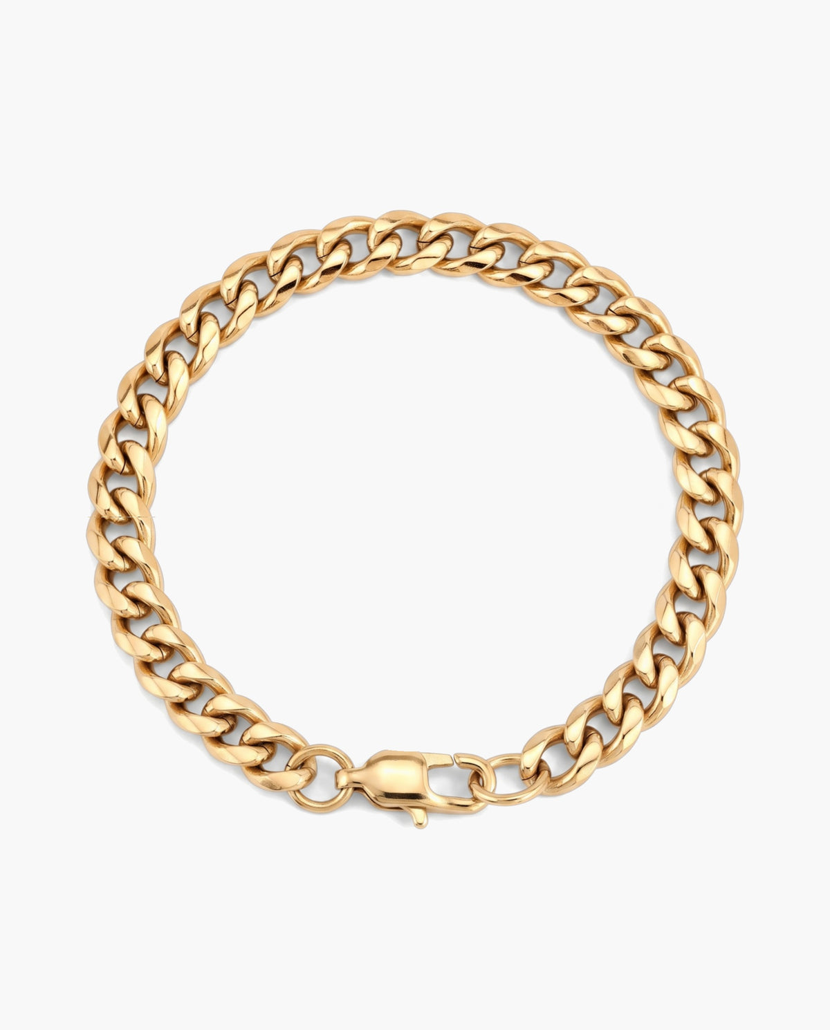 Marco Maveri Cuban Link Bracelet in Stainless Steel, Gold, 7 mm wide