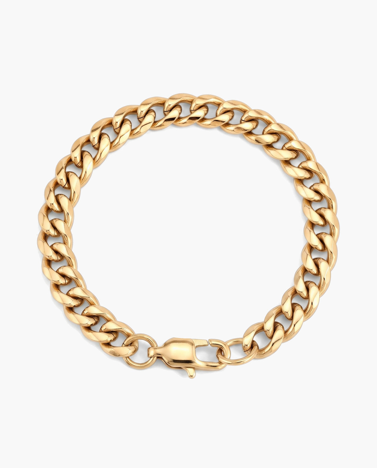 Marco Maveri Cuban Link Bracelet in Stainless Steel, Gold, 8 mm wide