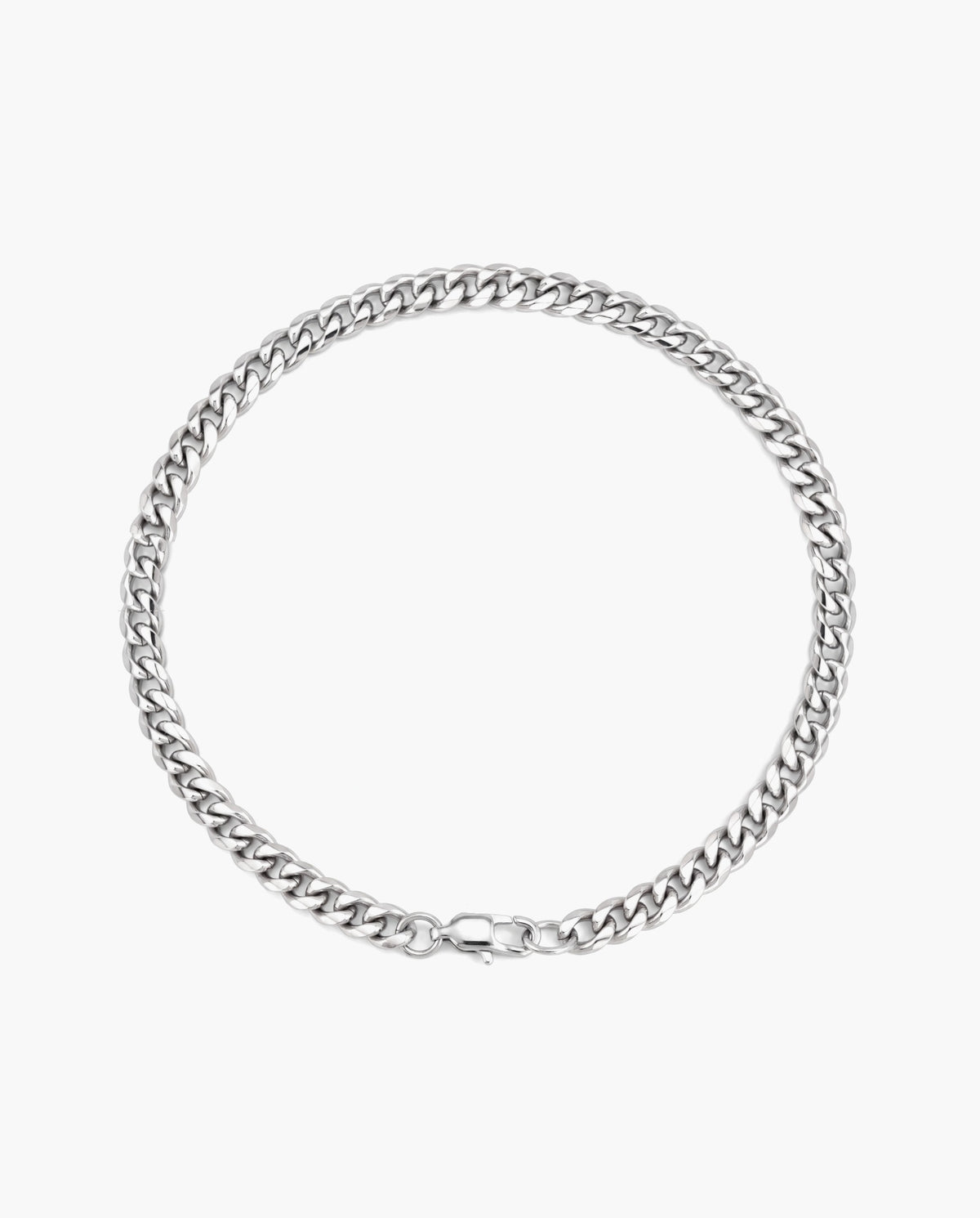 Marco Maveri Cuban Link Bracelet in Stainless Steel, Silver, 4 mm wide