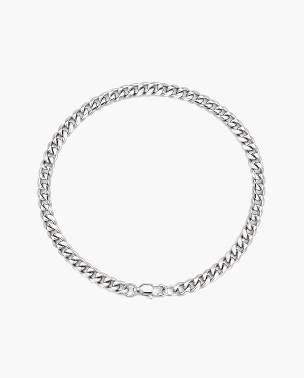 Marco Maveri Cuban Link Bracelet in Stainless Steel, Silver, 4 mm wide