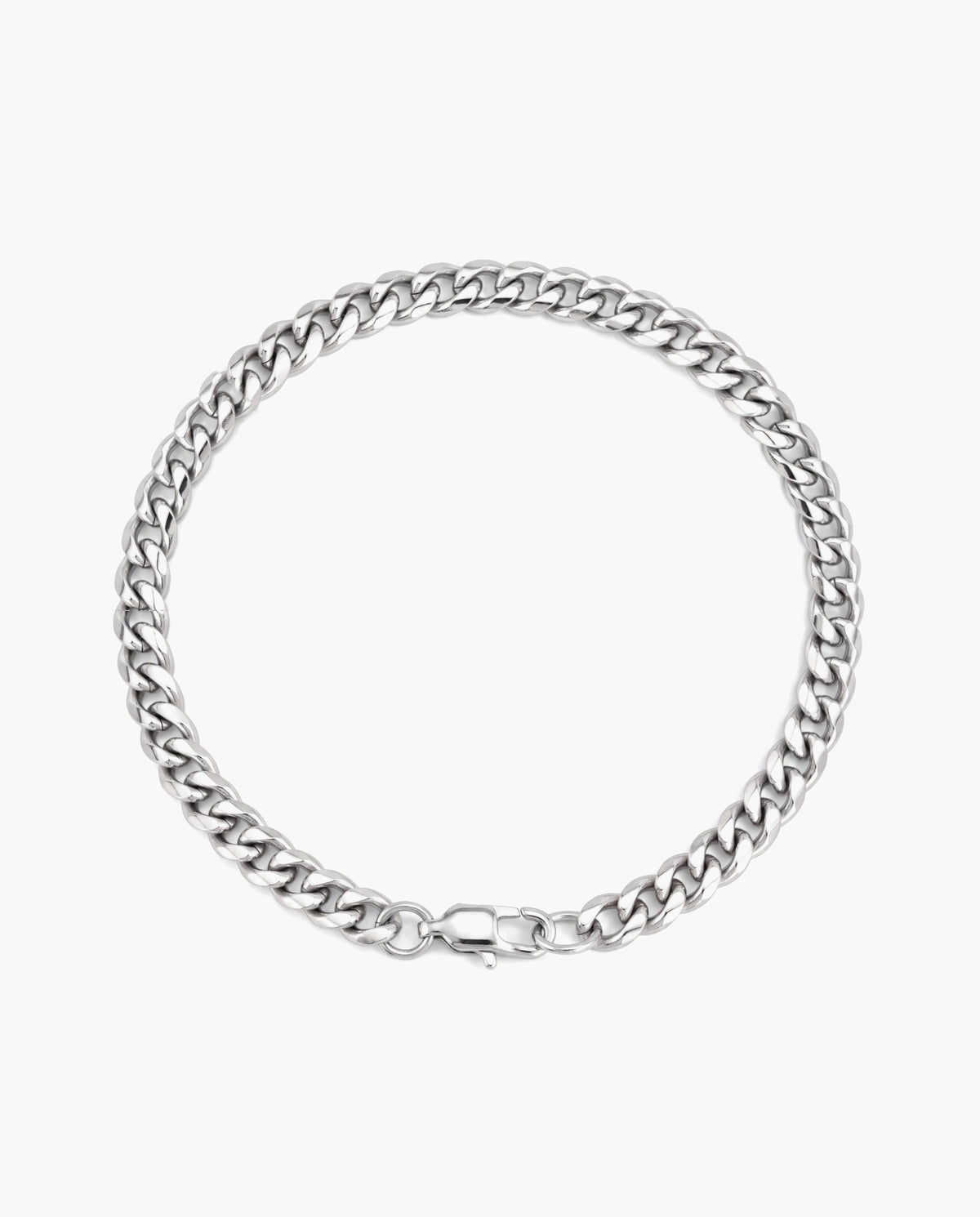 Marco Maveri Cuban Link Bracelet in Stainless Steel, Silver, 5 mm wide