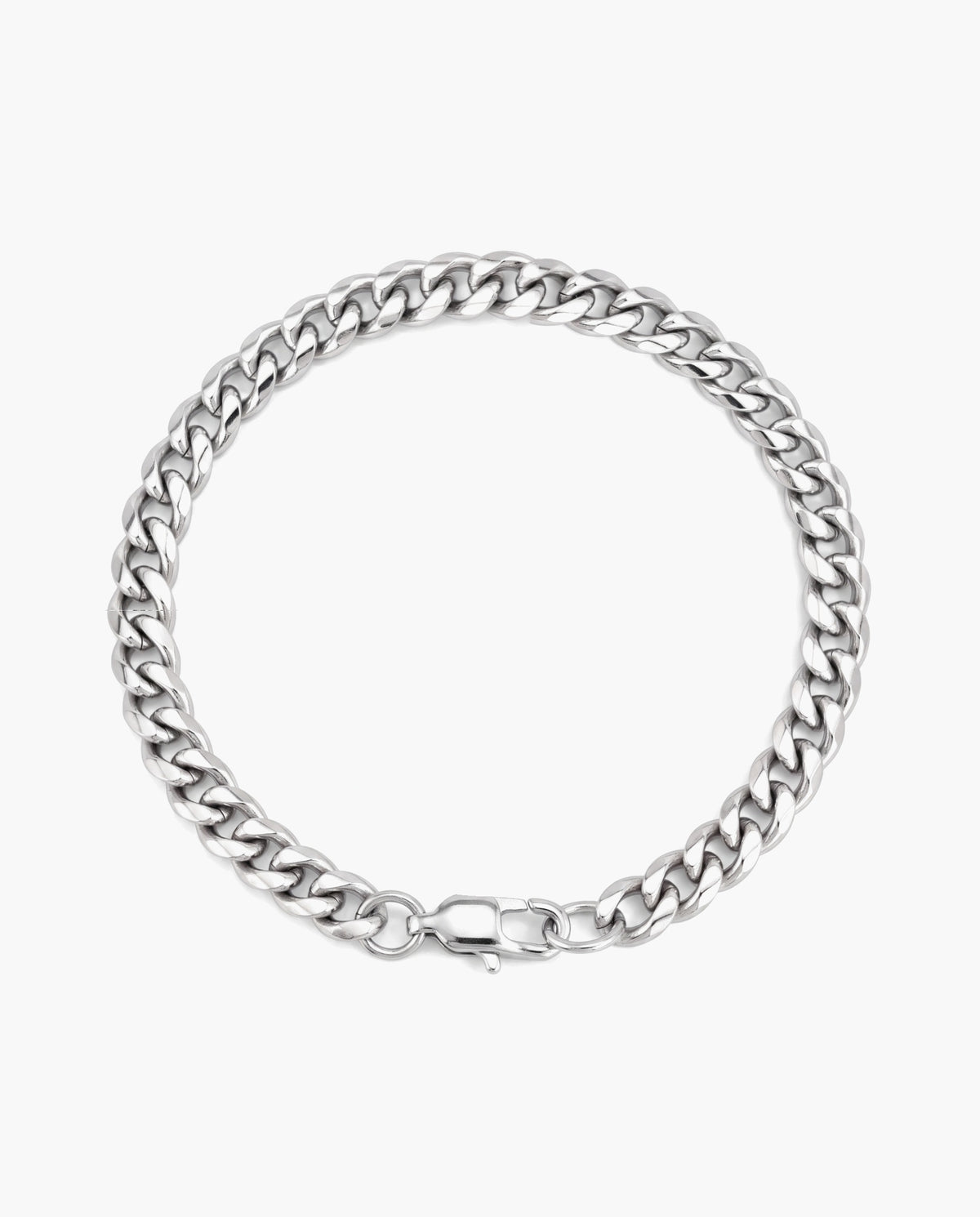 Marco Maveri Cuban Link Bracelet in Stainless Steel, Silver, 6 mm wide