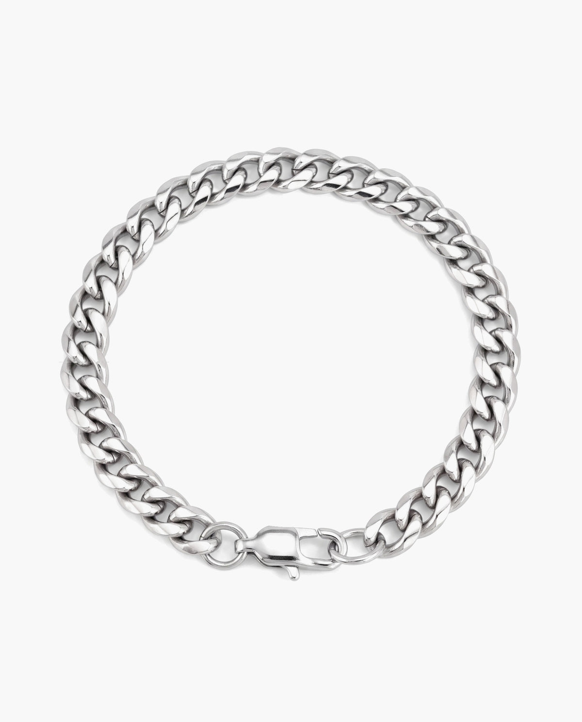 Marco Maveri Cuban Link Bracelet in Stainless Steel, Silver, 7 mm wide