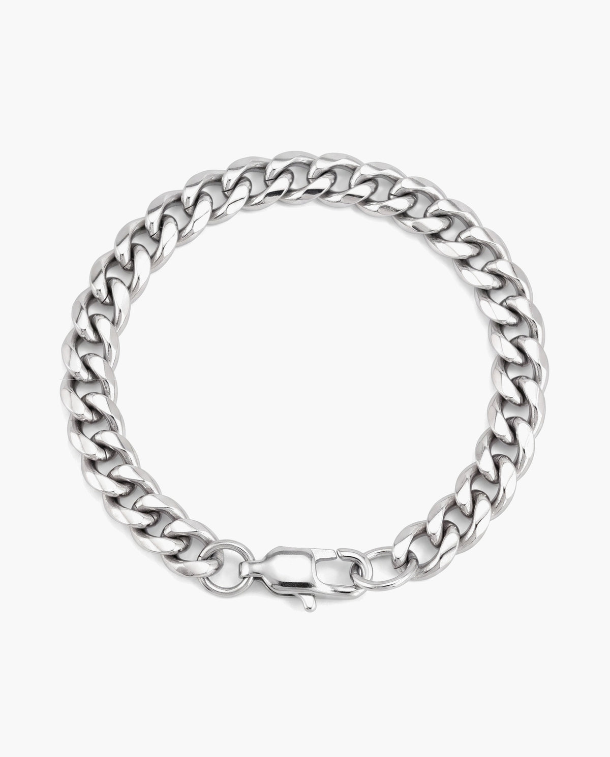 Marco Maveri Cuban Link Bracelet in Stainless Steel, Silver, 8 mm wide