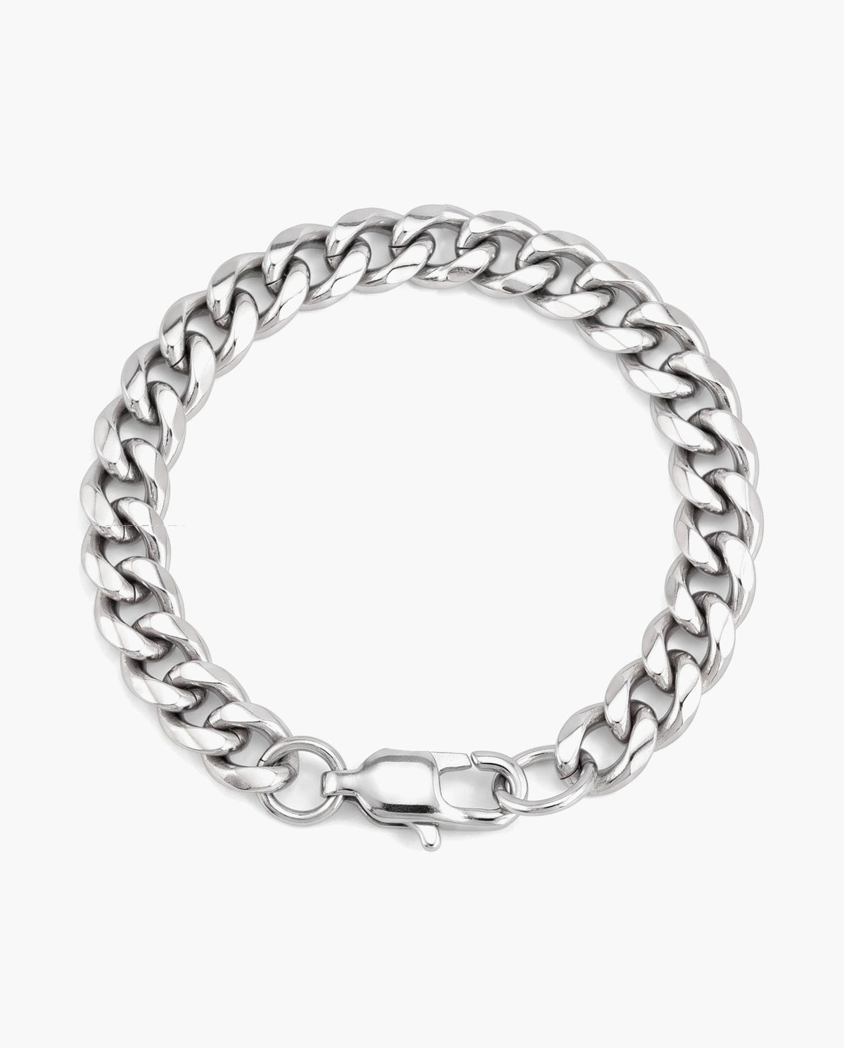 Marco Maveri Cuban Link Bracelet in Stainless Steel, Silver, 9 mm wide