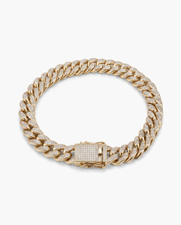 Marco Maveri Cuban Link Bracelet with Cubic Zirconia, Gold