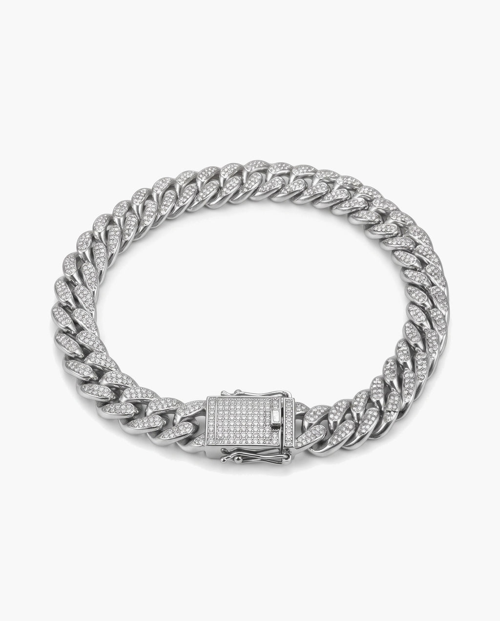 Marco Maveri Cuban Link Bracelet with Cubic Zirconia, Silver