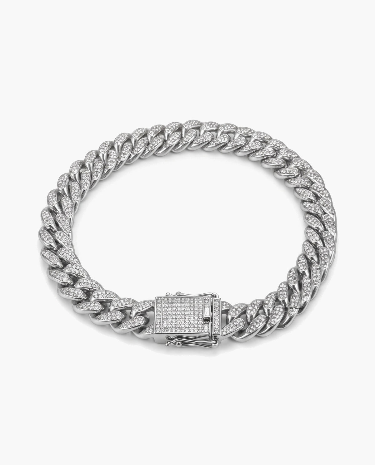 Marco Maveri Cuban Link Bracelet with Cubic Zirconia, Silver