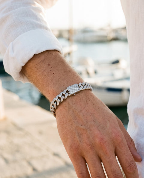 Cuban Link Bracelet with Cubic Zirconia